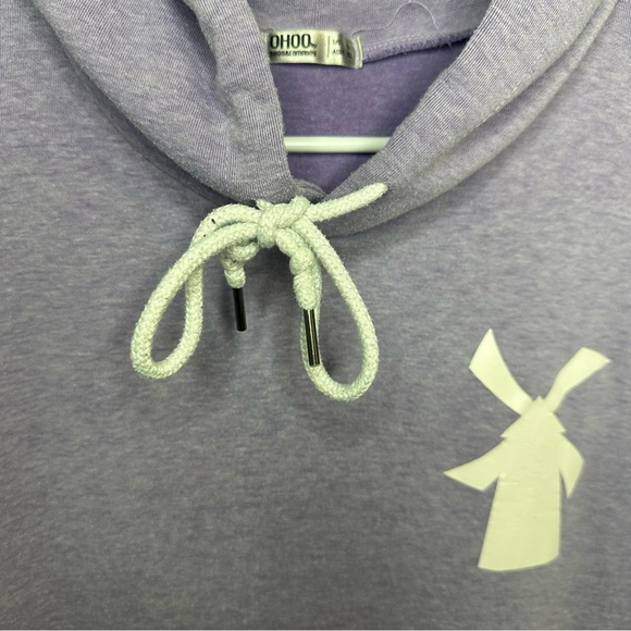 Dutch Bros Women’s LARGE Purple Hoodie White Windmill DB 1992 CUTE - Picture 5 of 6